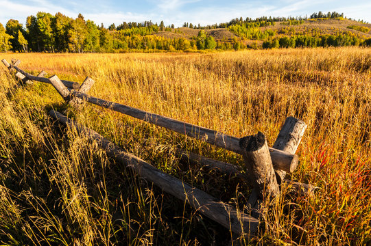 USA, Wyoming, Rustic, Autumn, Fall