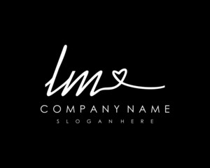 LM Initial handwriting logo vector