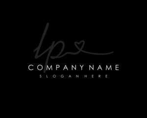 LP Initial handwriting logo vector