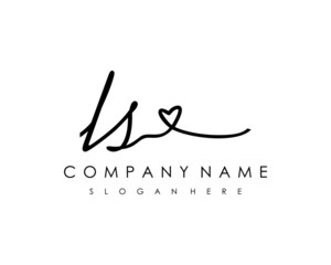 LS Initial handwriting logo vector