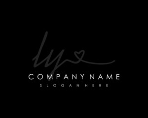LY Initial handwriting logo vector