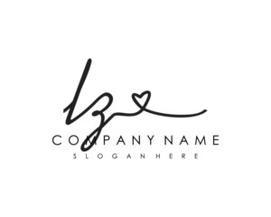 LZ Initial handwriting logo vector