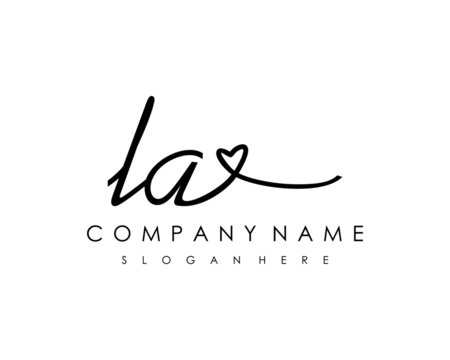 LA Initial handwriting logo vector