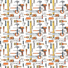 pattern with tools, tools for construction and repair