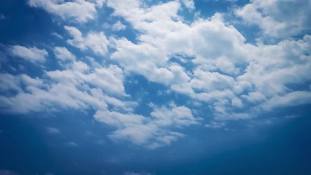 Time Lapse Natural Motion Moving Clouds Blue Sky On Tropical Beach At The Village, North Bali, Indonesia