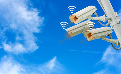CcTV system camera, security technology, lungs wifi system separated from the background