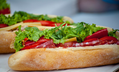 Fresh street food closeup .