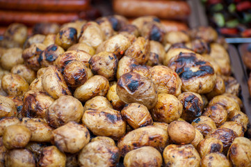 Fresh street food closeup .