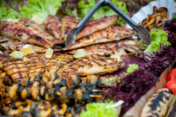 Fresh street food closeup .