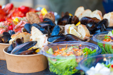 Fresh street food closeup .