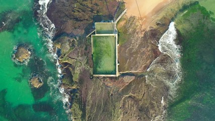 Mona Vale Australian Rock pool at sea side, Sydney, Northern Beaches