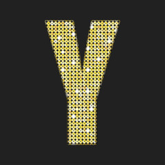 Vector gold glitter or sequins letter - Y.