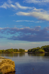 landscape with river and blue sky