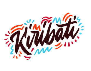 Kiribati handwritten Republic name.Modern Calligraphy Hand Lettering for Printing,background ,logo, for posters, invitations, cards, etc. Typography vector.