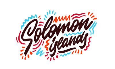 Solomon Islands handwritten state name.Modern Calligraphy Hand Lettering for Printing,background ,logo, for posters, invitations, cards, etc. Typography vector.