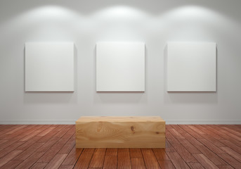 3D render illustration exhibition room