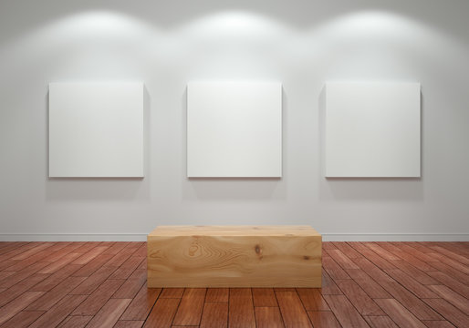 3D render illustration exhibition room