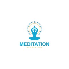 Meditation , yoga logo template design vector