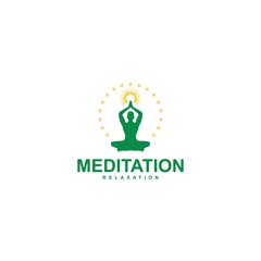 Meditation , yoga logo template design vector