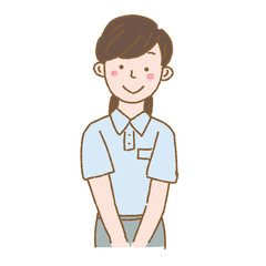 若い女性　介護士　イラスト
