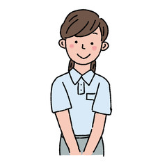 Fototapeta premium 若い女性 介護士 イラスト