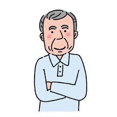 Fototapeta premium シニア 男性 表情 イラスト 高齢者 おじいちゃん