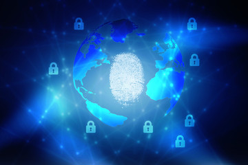 Fingerprint Scanning Technology Concept 2d Illustration