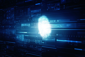 Fingerprint Scanning Technology Concept 2d Illustration