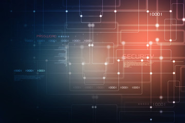 2d illustration Abstract futuristic electronic circuit technology background