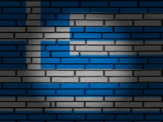 Fototapeta na wymiar Greece flag brick wall