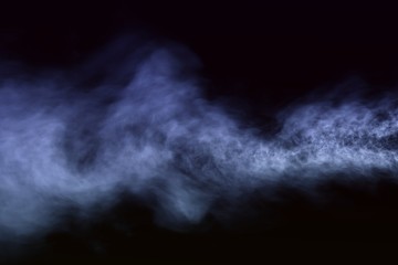 Beautiful 3D illustration of mystical heavy line of smoke isolated on black background