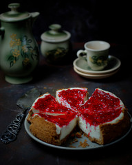 fresh raspberry cheesecake