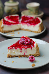 fresh raspberry cheesecake