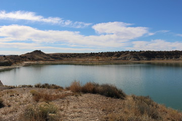 landscape with lake and clouds