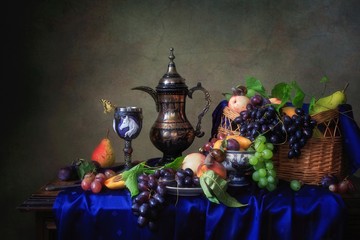 Fototapeta na wymiar Still life with fruits in Baroque style