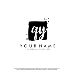 Q Y QY initial square logo template vector