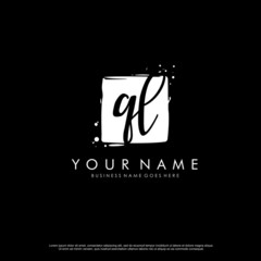 Q L QL initial square logo template vector