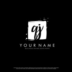 Q J QJ initial square logo template vector