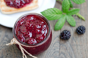 Blackberry marmalade made with organic berry