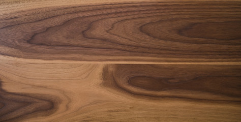 Black walnut wood texture from two boards oil finished