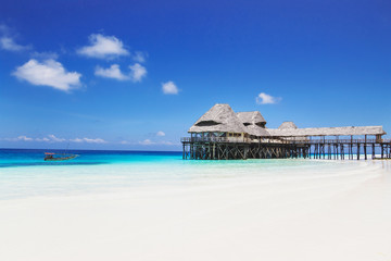 Beautiful beach on the tropical island of Zanzibar