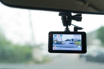 car camera, video recorder, driving, safety on road,