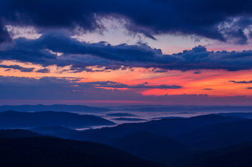 Wschód słońca Bieszczady 