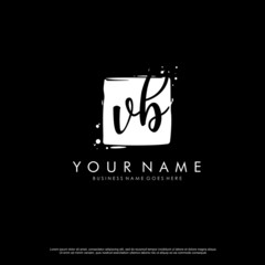 V B VB initial square logo template vector