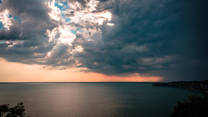 Obraz premium Sunset storm in the sky over Trieste