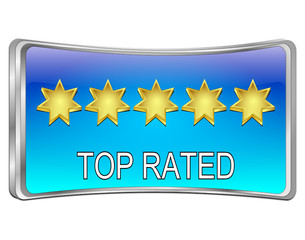 Top Rated Button - 3D illustration