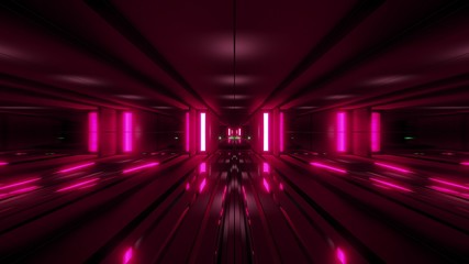 clean style blck tunnel corridor background with redd glow background 3d rendering