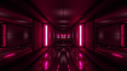 clean style blck tunnel corridor background with redd glow background 3d rendering