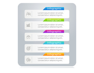 5 steps infographic. Modern infographic design template. Vector illustration.