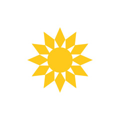 Sun sign symbol icon vector illustration. Sun vector border icon use for admin panels, website, interfaces, mobile apps.